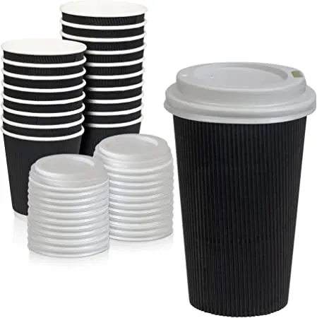 Biodegradable disposable cafe coffee paper cup 16oz 22oz