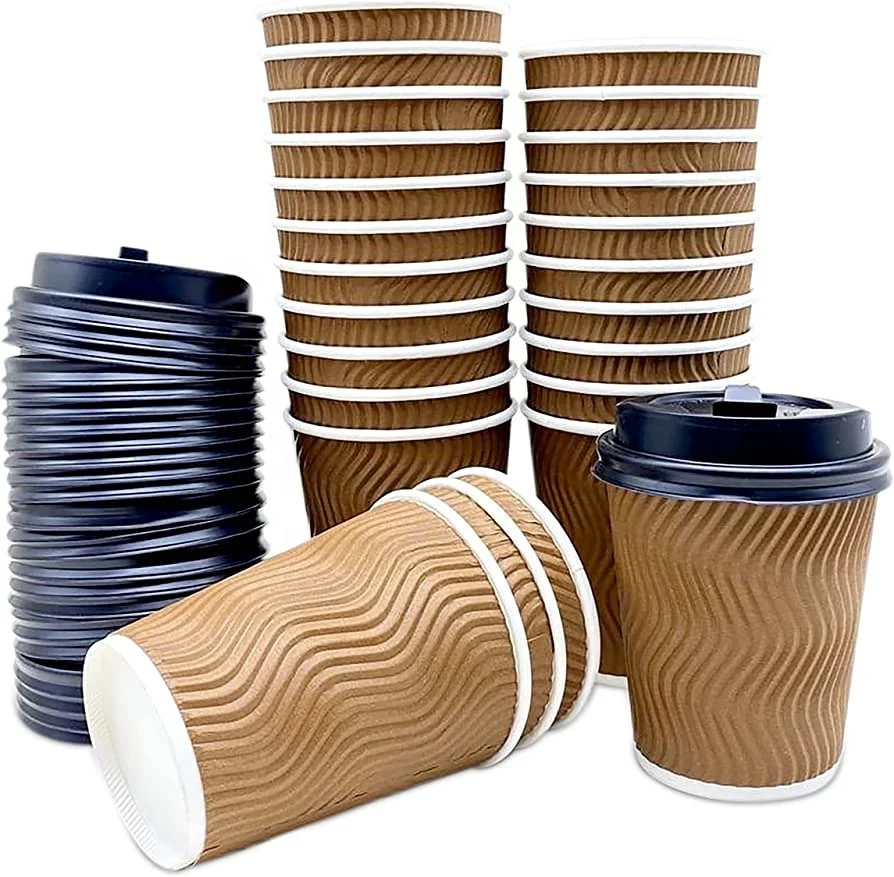 Disposable ripple wall PLA Lining paper coffee cup custom printing