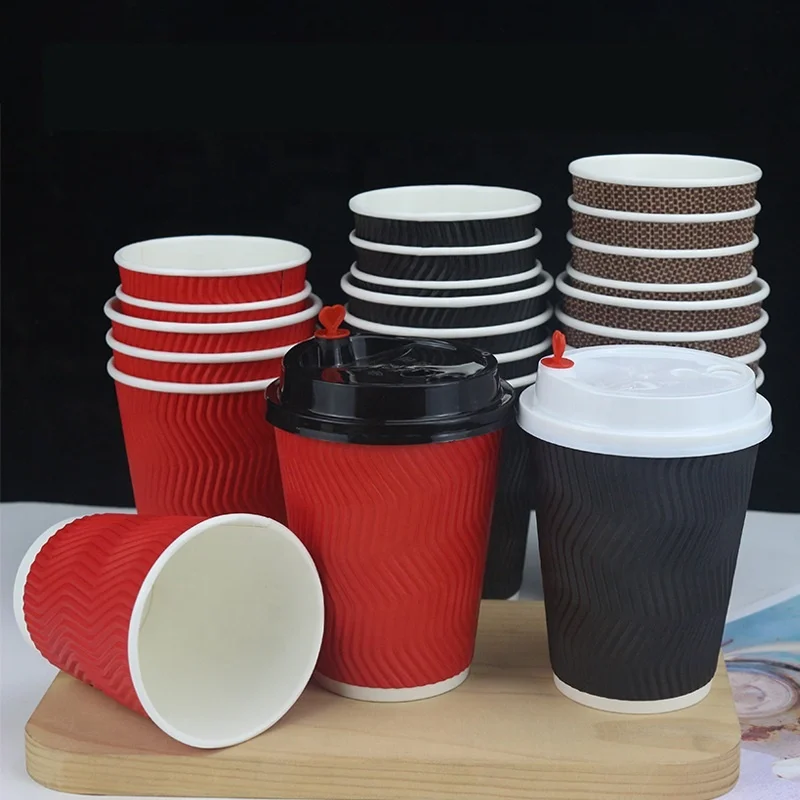 Disposable ripple wall PLA Lining paper coffee cup custom printing