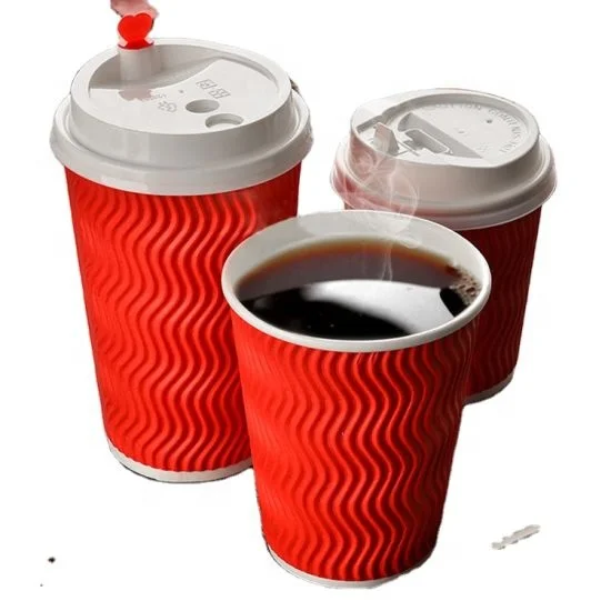 Disposable ripple wall PLA Lining paper coffee cup custom printing