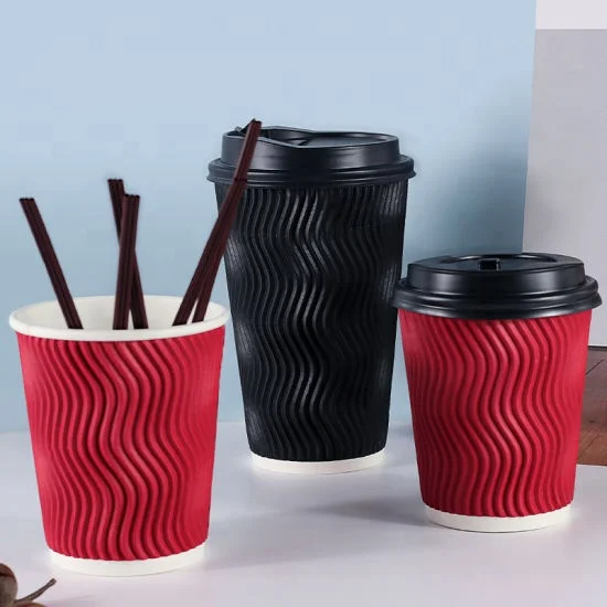 Disposable ripple wall PLA Lining paper coffee cup custom printing