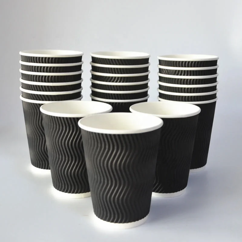 Disposable 8oz coffee tea cup white paper drinking cups with lid