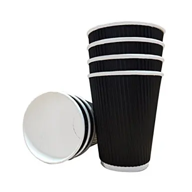 Disposable 8oz coffee tea cup white paper drinking cups with lid