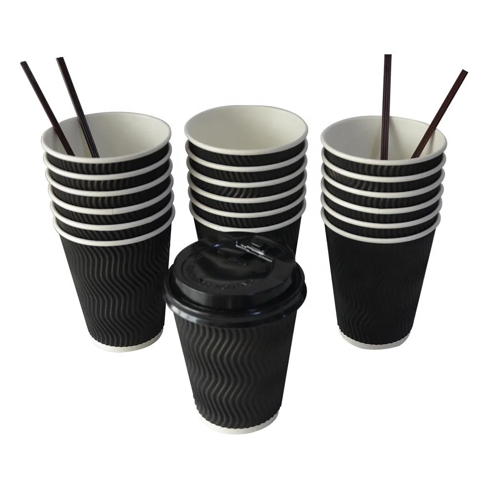 Disposable 8oz coffee tea cup white paper drinking cups with lid