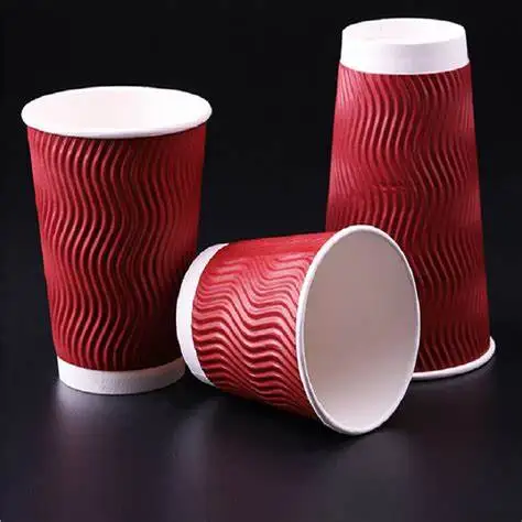 8oz 12oz Ripple Paper Coffee Cups 3Player Insulated cup custom