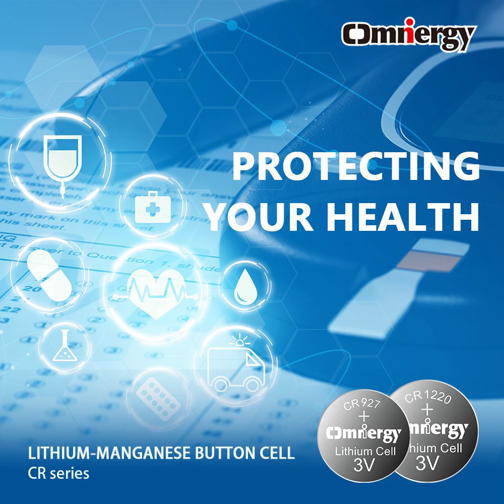 As baterias tipo botão de lítio-manganês são amplamente utilizadas em equipamentos médicos inteligentes.