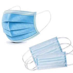 White Blue 3 Ply Disposable Face Mask Fabric Face Mask