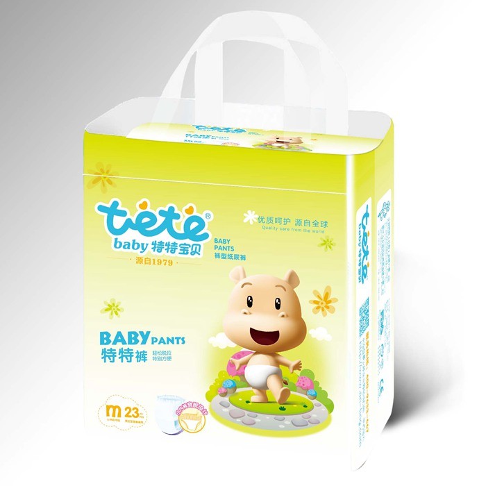 Disposable Non-Woven Fabric 3D Leak Prevention Training Baby Pants Diapers