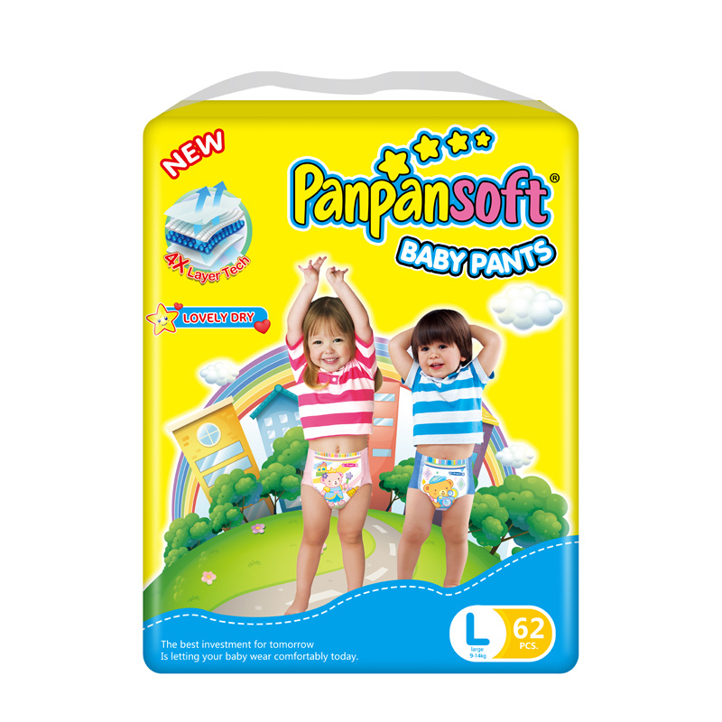 Panpansoft, Uni4star, Wholesale Customized Available Disposable Baby Diaper Pants Baby Pull Diapers Up Factory