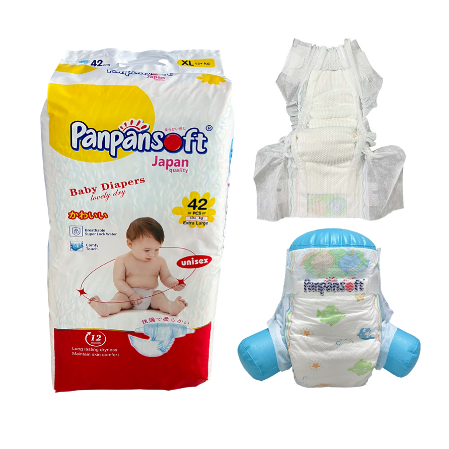 Panpansoft, Uni4star, Hot Sale High Quality Super Dry Cotton Baby diapers disposable new born baby diaper Factory