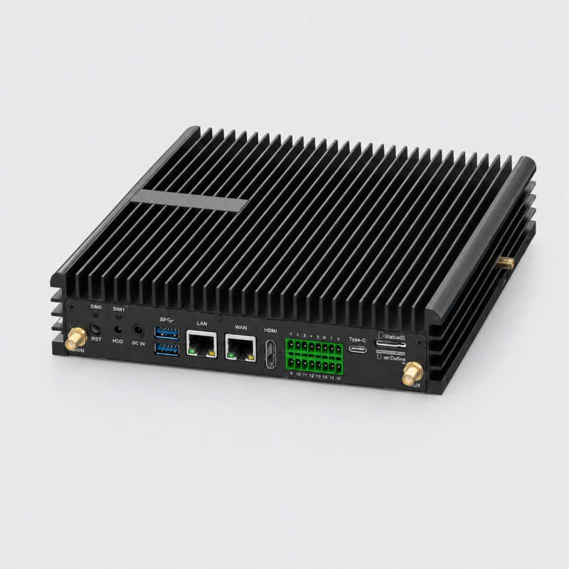 AI Edge Computing Server with 16TOPS INT8, Multi-Channel HD Video Analysis, H.264/H.265 Hardware Codec and Optional 5G/WiFi Connectivity
