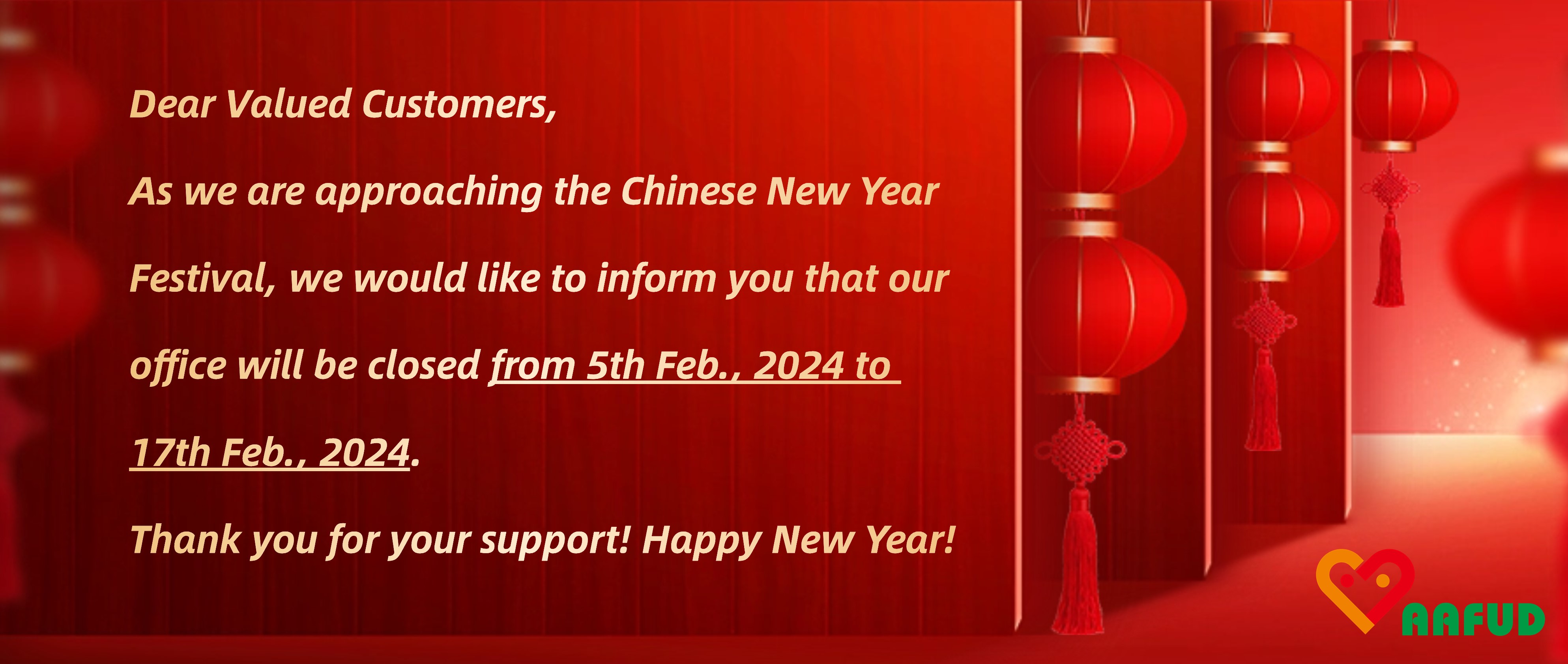 Holiday Notice of Chinese New Year Festival