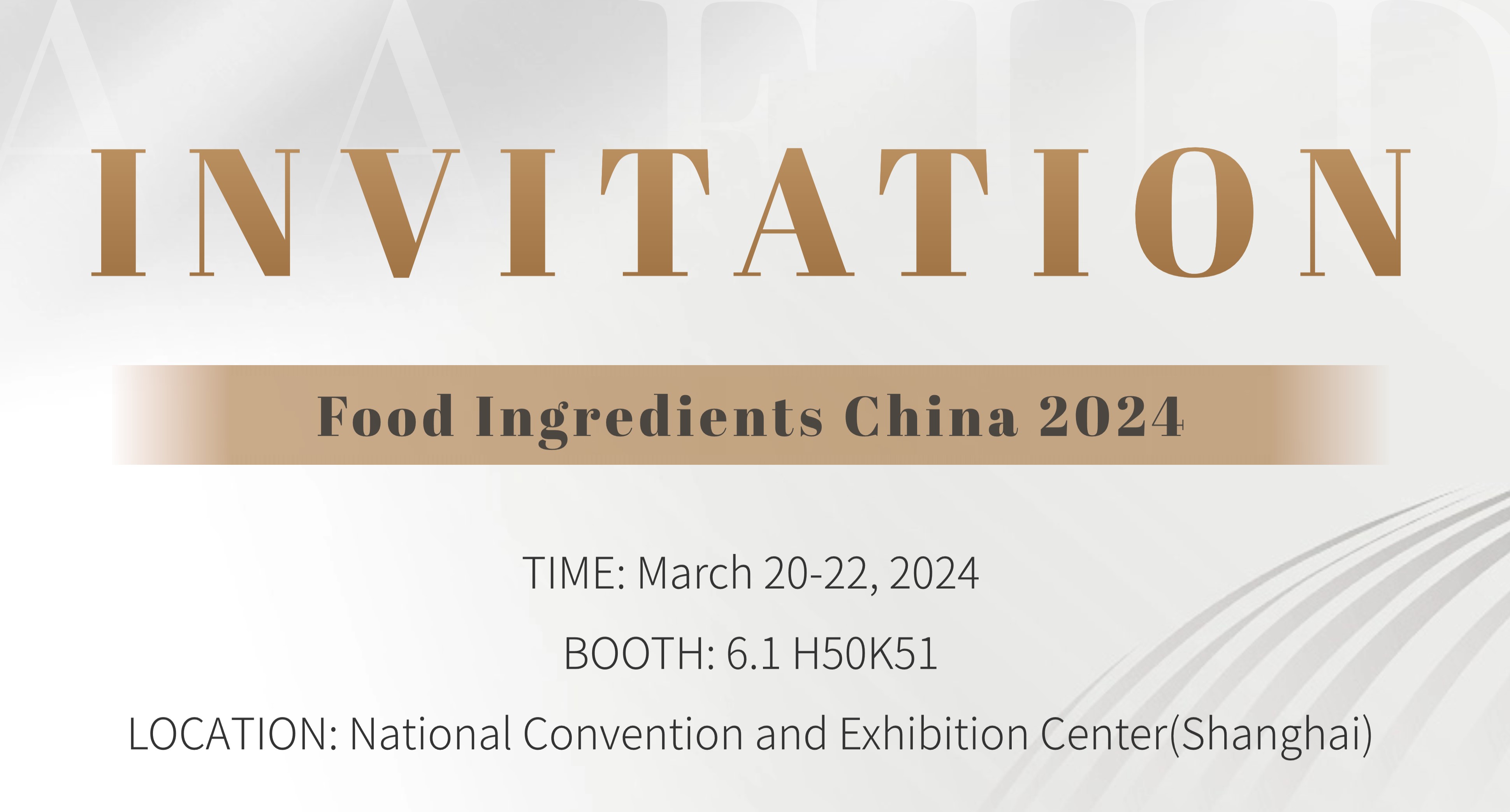 INVITATION OF Food Ingredients China 2024(FIC 2024)