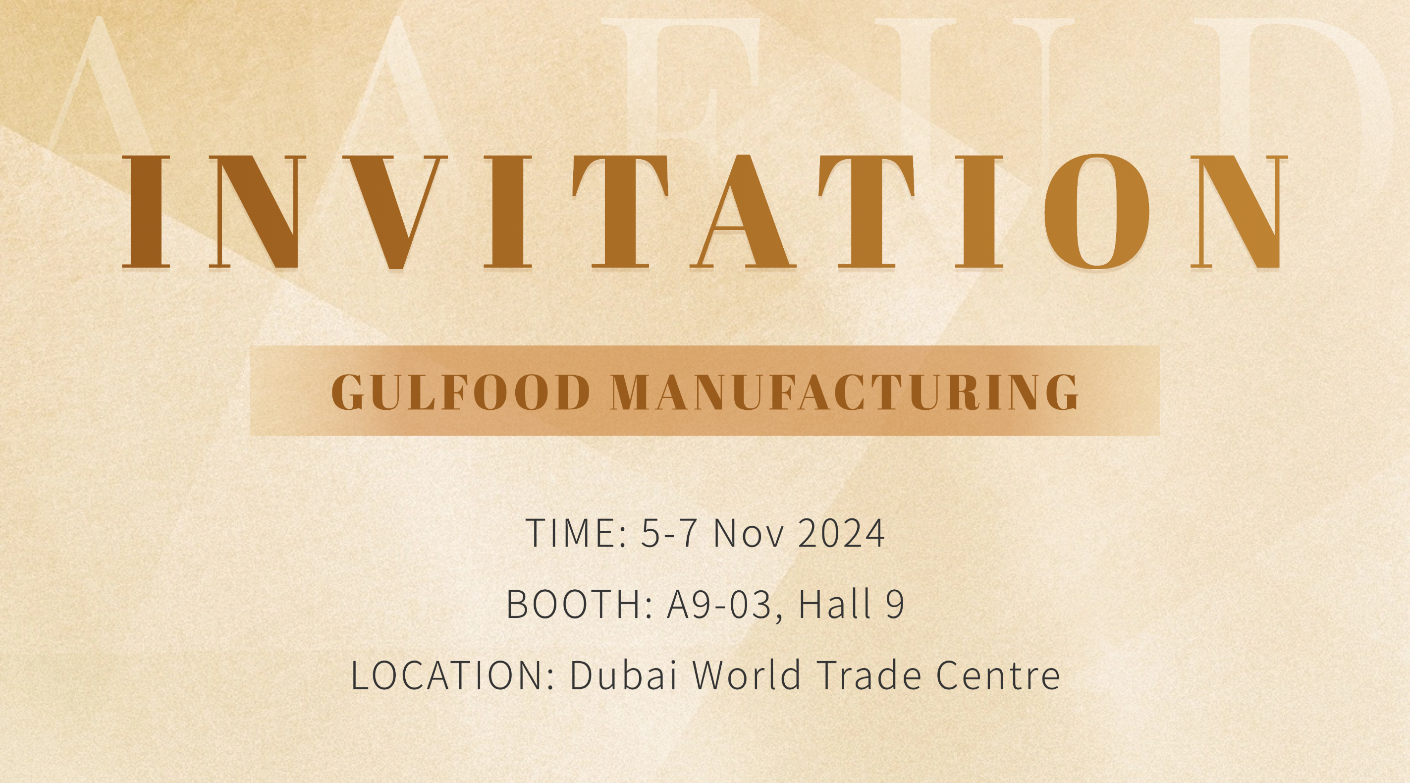 INVITATION | GULFOOD MANUFACTURING 2024