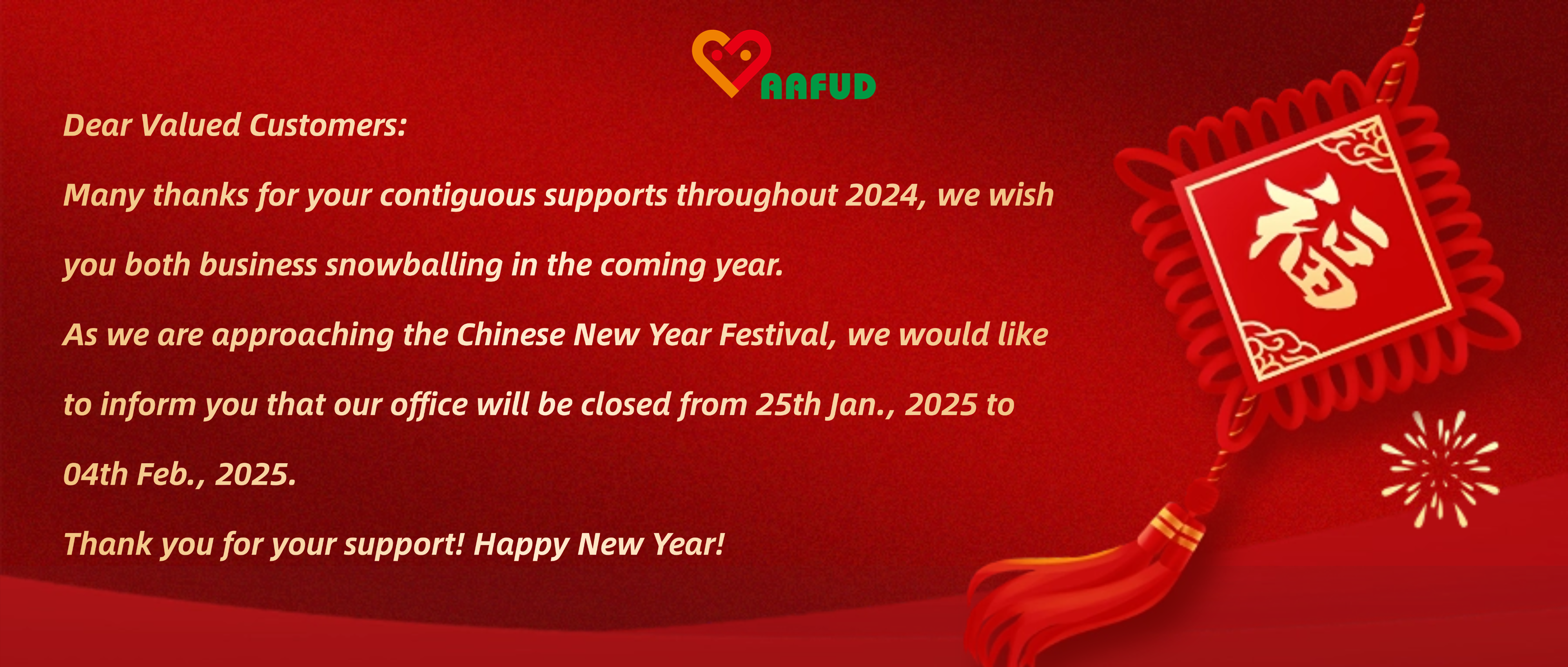 Notification of holiday