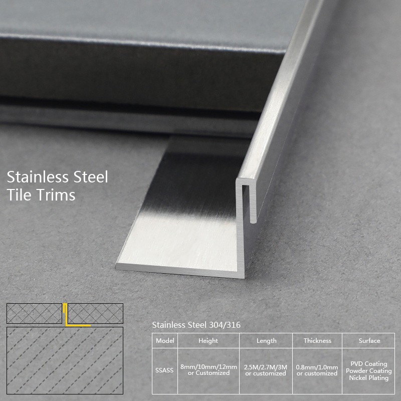 Stainless Steel Premium Mirror Tile Border Trim SSASS Factory