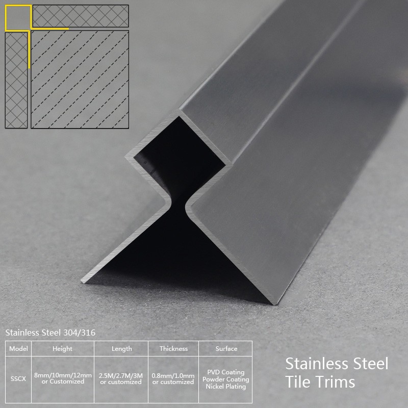 Stainless Steel Round Edge Tile Trim Profile SSCX Factory