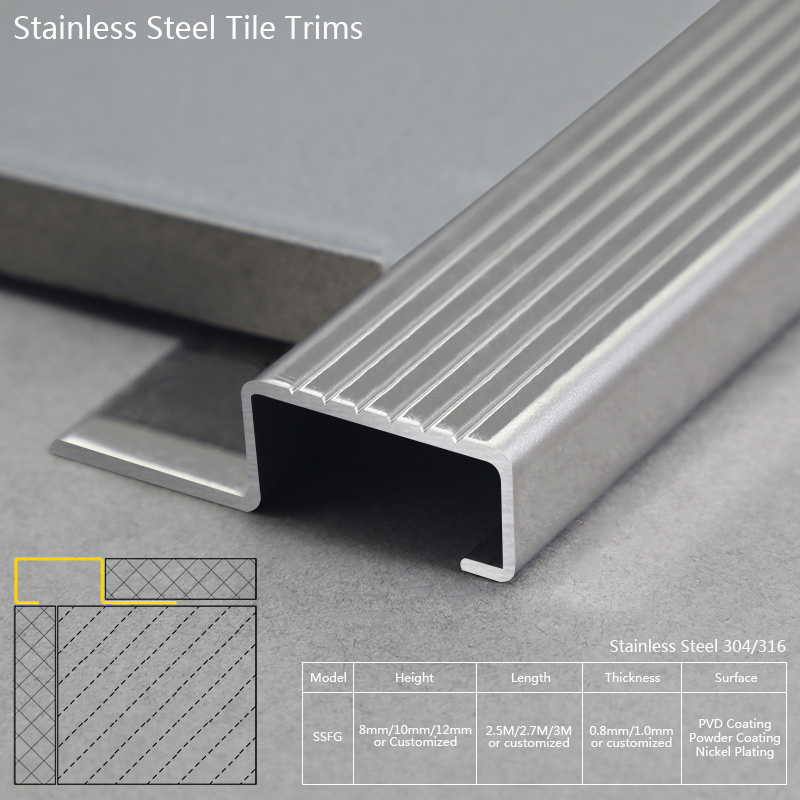 stainless steel tile edge