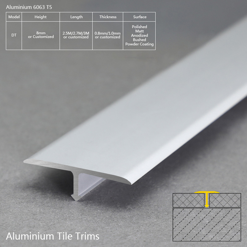 Supply Aluminium Matt Silver T Shape Flat Tile DT Factory Quotes - Foshan Shihua Alumiminum Co., Ltd