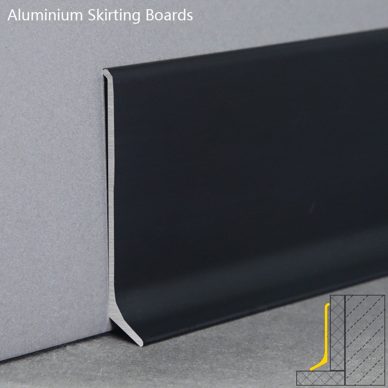 Aluminium Matt Silver Skirting Board JT Factory