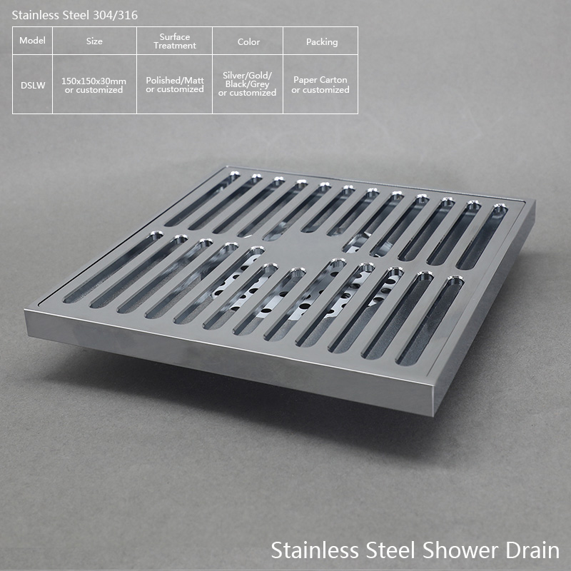 Stainless Steel Linear Drains For Tile Showers DSLW Factory