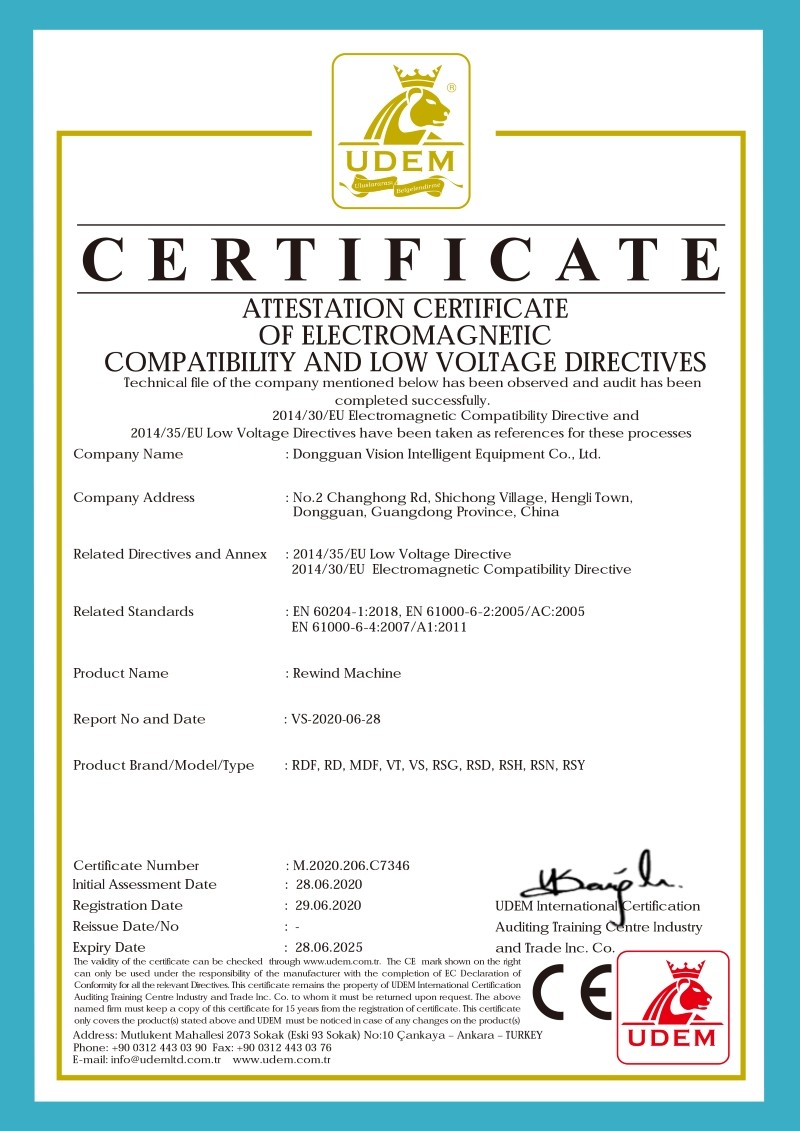 CE-Zertifikat verliehen durch UDEM-Autorisierung
