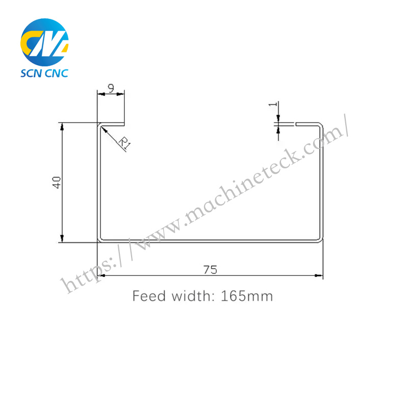 Macchina per la formatura di colonne per scaffali semiautomatica in metallo freddo con canale a C. Rotolo per arcarecci