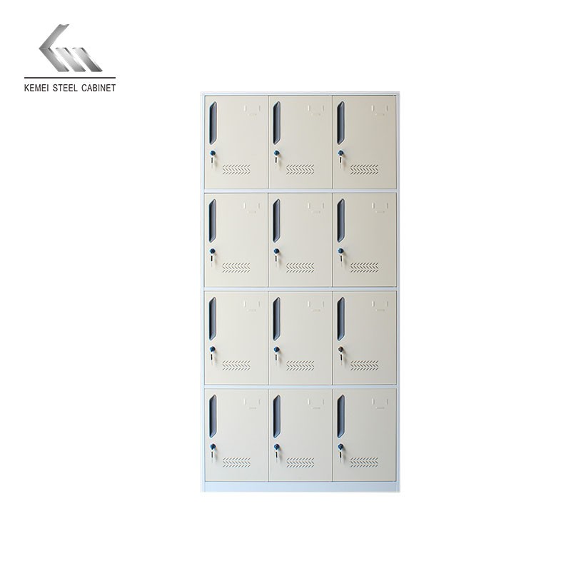 Whole Sale Disassembly 12 Door Cabinet Vertical Steel Wardrobe Locker with Stand Feet Factory