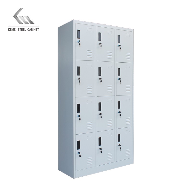 Whole Sale Disassembly 12 Door Cabinet Vertical Steel Wardrobe Locker with Stand Feet Factory