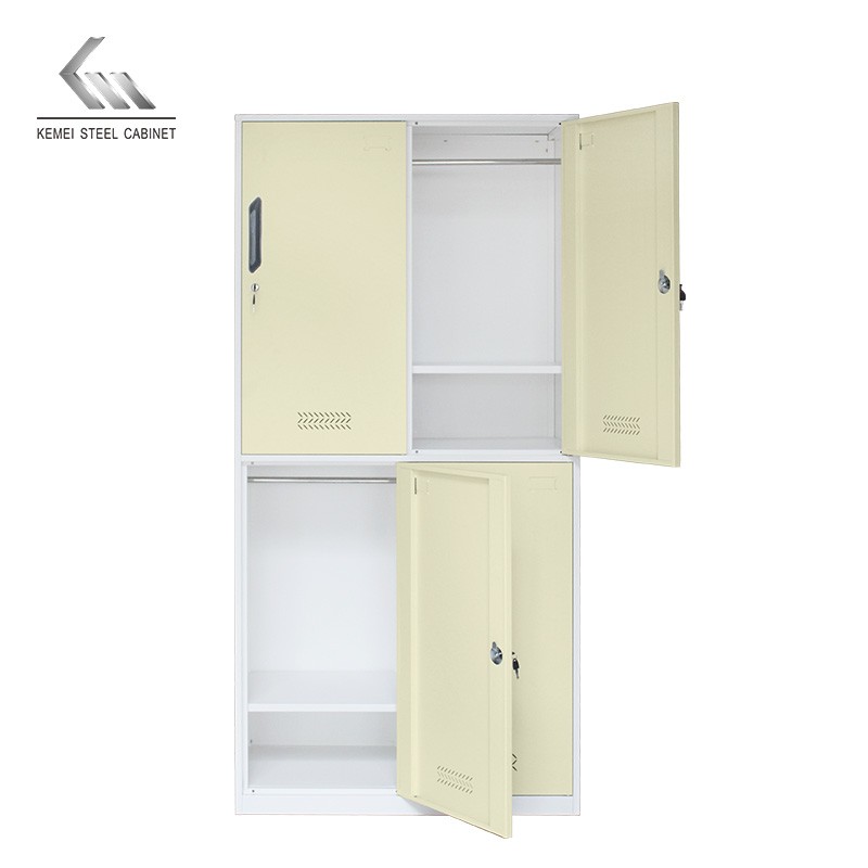 Cheap 4 Door Wardrobe for Clothes Modern Clothing Storage Steel Locker Factory