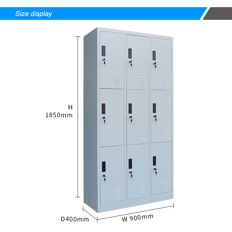 vertical locker with 9 doors