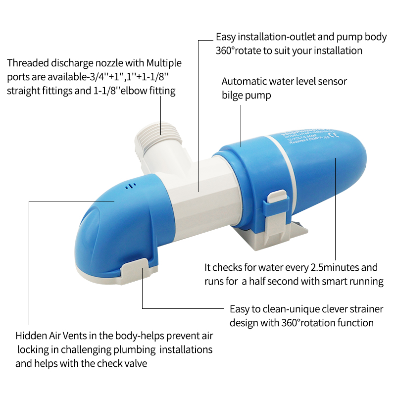 narrow low profile bilge pump