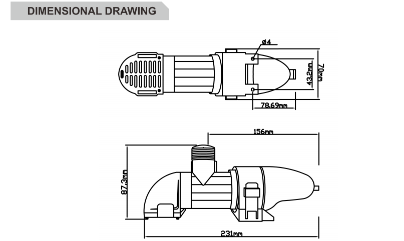 narrow low profile bilge pump