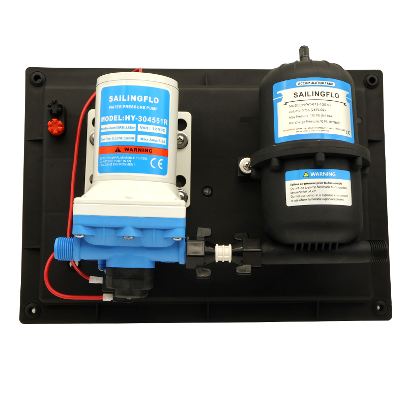 SAILINGFLO 12V 3.0GPM Self Priming Diaphragm Pump With 0.75L Pressurized Accumulator Tank System Wholesale