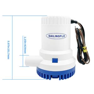 2000GPH Submersible Bilge Pump 12V DC Non Automatic Marine Boat Water Drain Pump
