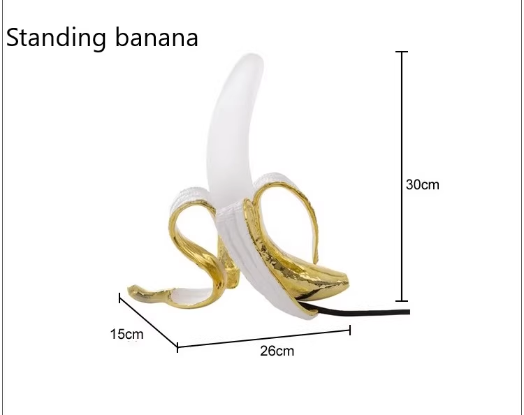 Modern Banana Table Lamp Plating/painting Resin Fruit Desk Lamp Light,Banana Decorations Lights for Office Kid Bedroom Bedside decor lighting Fixtures