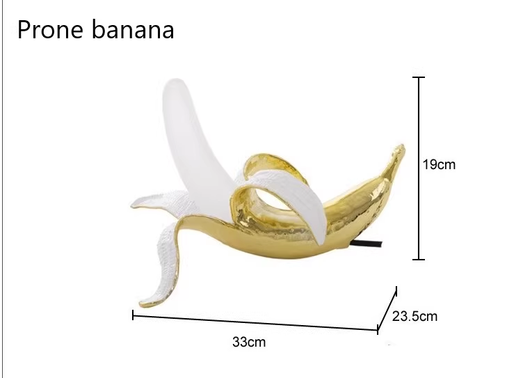 Modern Banana Table Lamp Plating/painting Resin Fruit Desk Lamp Light,Banana Decorations Lights for Office Kid Bedroom Bedside decor lighting Fixtures