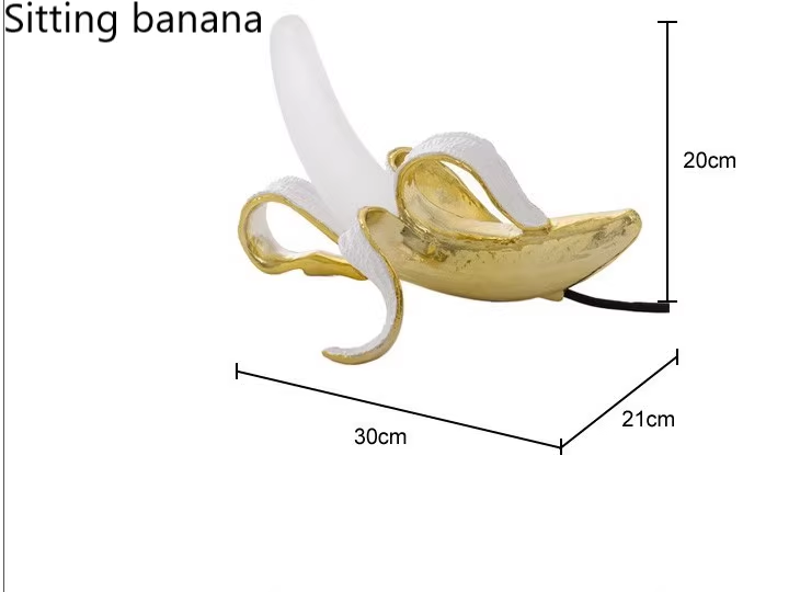 Modern Banana Table Lamp Plating/painting Resin Fruit Desk Lamp Light,Banana Decorations Lights for Office Kid Bedroom Bedside decor lighting Fixtures