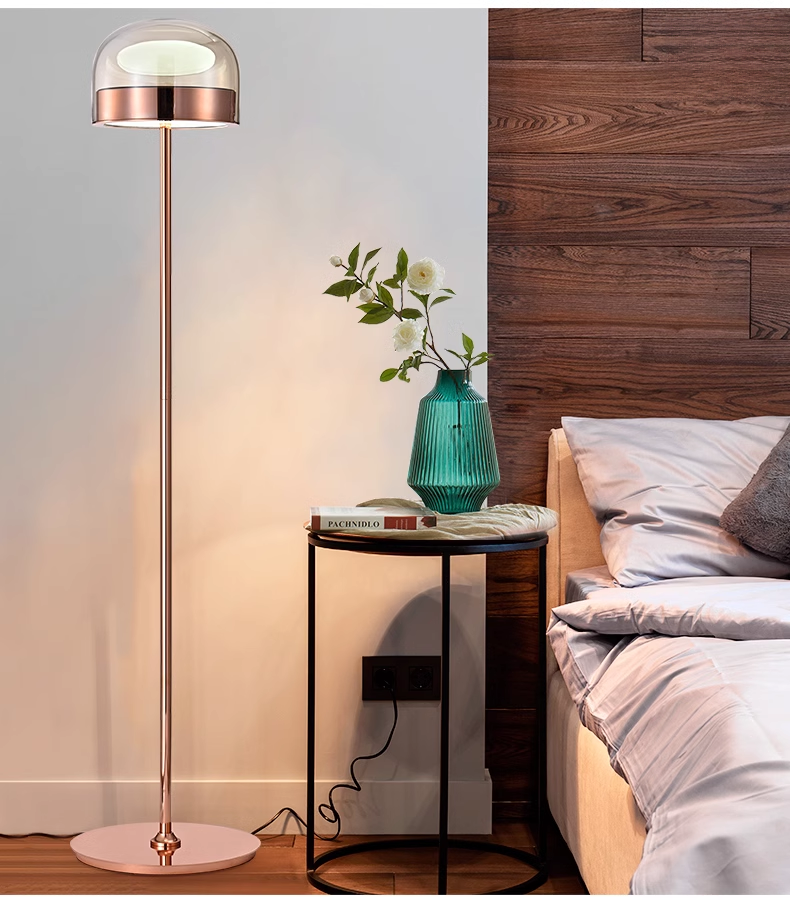 Modern Classic Simple Creative Bedroom Standing light Iron Glass LED hotel projects Floor Lamp