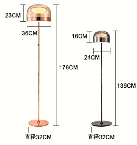 Modern Classic Simple Creative Bedroom Standing light Iron Glass LED hotel projects Floor Lamp