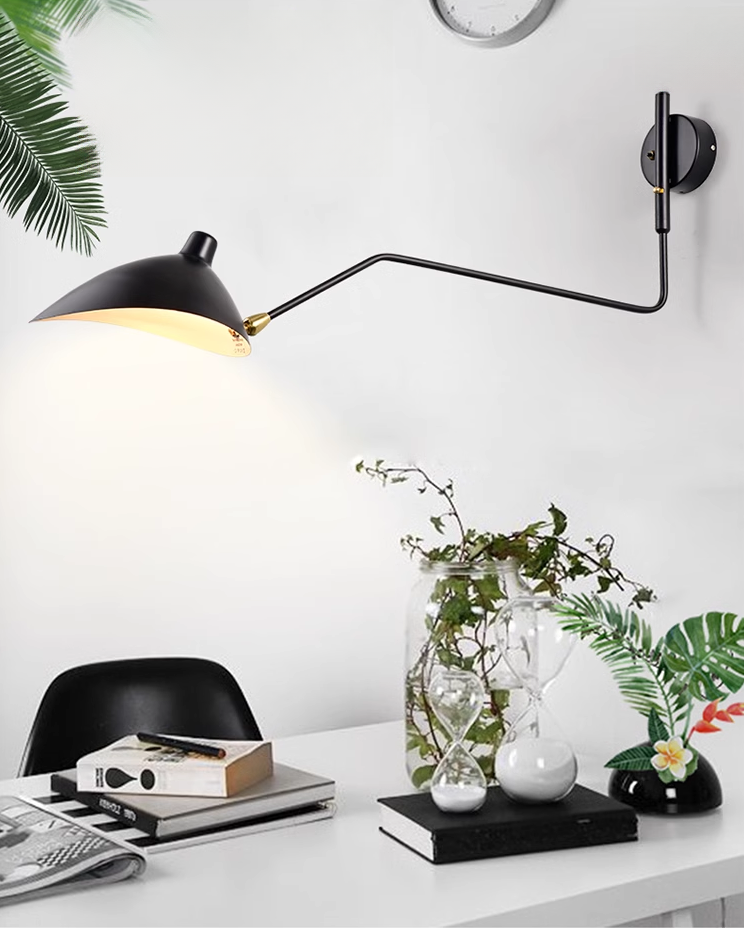 Nordic Simple Designer Rocker Arm Long Arm Open Teeth and Claws Industrial Style Homestay Long Arm Swing Modern Iron Duckbill Wall Lamp