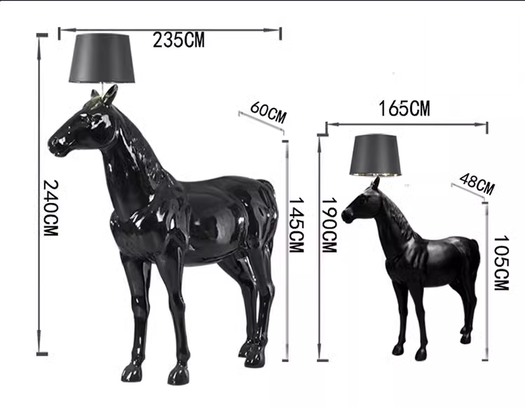 Modern Simple Standing Big Horse Led Floor Lamp for Project Lobby Lighting