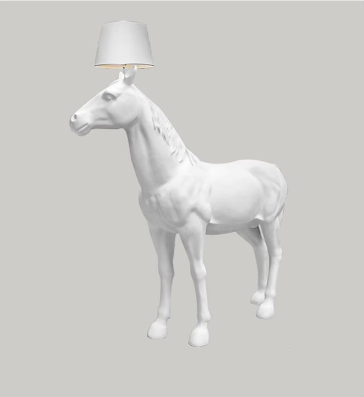 Modern Simple Standing Big Horse Led Floor Lamp for Project Lobby Lighting