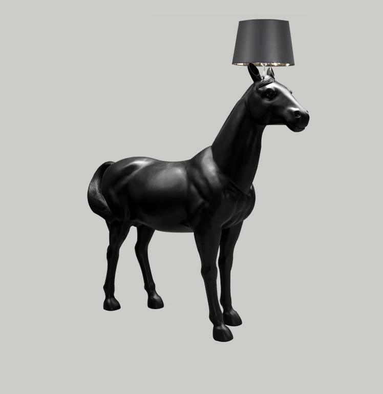 Modern Simple Standing Big Horse Led Floor Lamp for Project Lobby Lighting