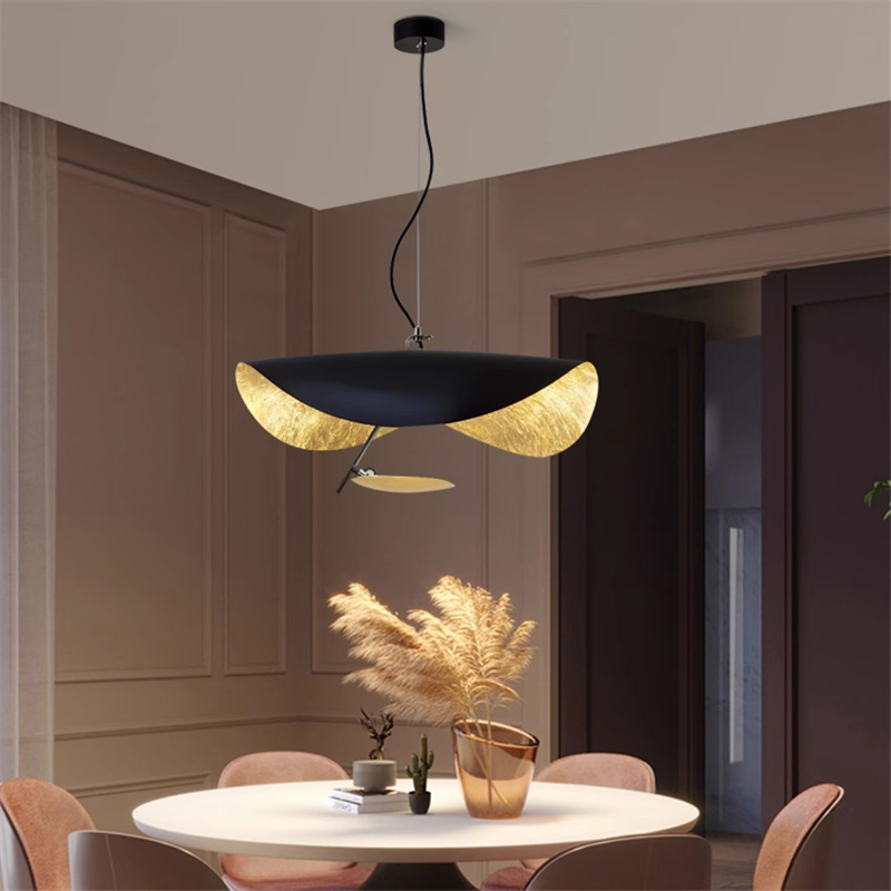 Postmodern Industrial LED Pendant Lights Flying Saucer Hat Art LED Pendant Lamp for Living Room Restaurant Kitchen