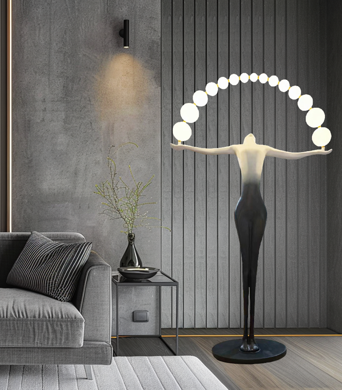 Nordic Modern Designer Hotel Lobby Large Body Standing lmap Decoration Art Humanoid Sculpture Sales Department Exhibition Hall Floor Lamp