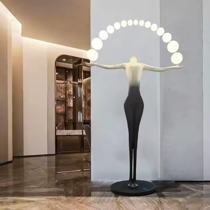 Nordic Modern Designer Hotel Lobby Large Body Standing lmap Decoration Art Humanoid Sculpture Sales Department Exhibition Hall Floor Lamp