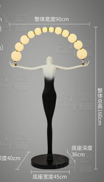 Nordic Modern Designer Hotel Lobby Large Body Standing lmap Decoration Art Humanoid Sculpture Sales Department Exhibition Hall Floor Lamp