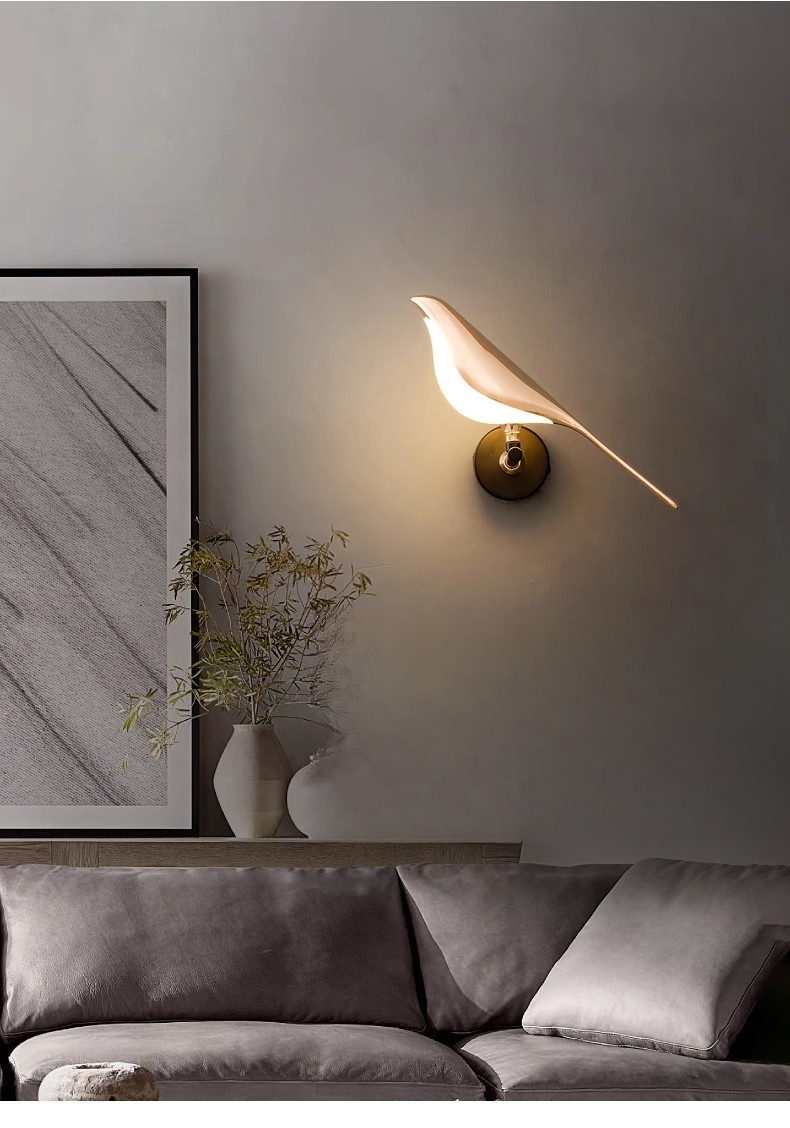 Nordic Decorative Indoor Living Room Bedroom Room Hotel LED Bird Wall Light/Lamp