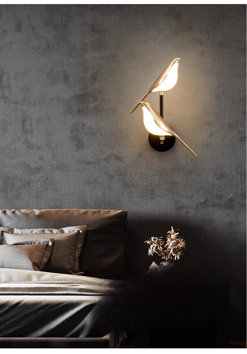 Nordic Decorative Indoor Living Room Bedroom Room Hotel LED Bird Wall Light/Lamp